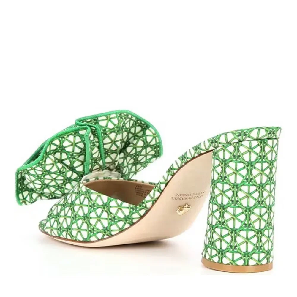 NEW Antonio Melani x Style by Simkins Blake Cane Printed Flower Dress Sandals